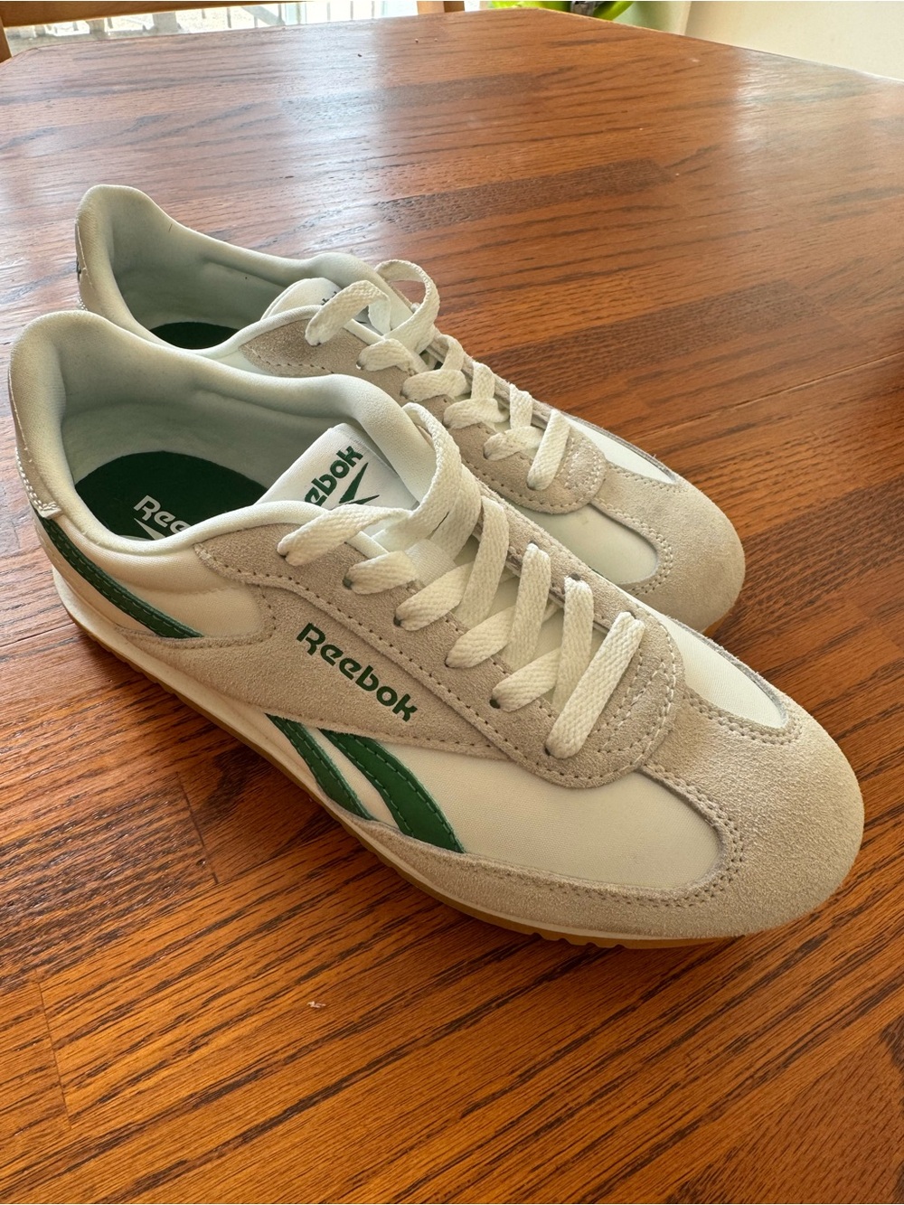 Reebok White & Green Classic Athletic Sneaker